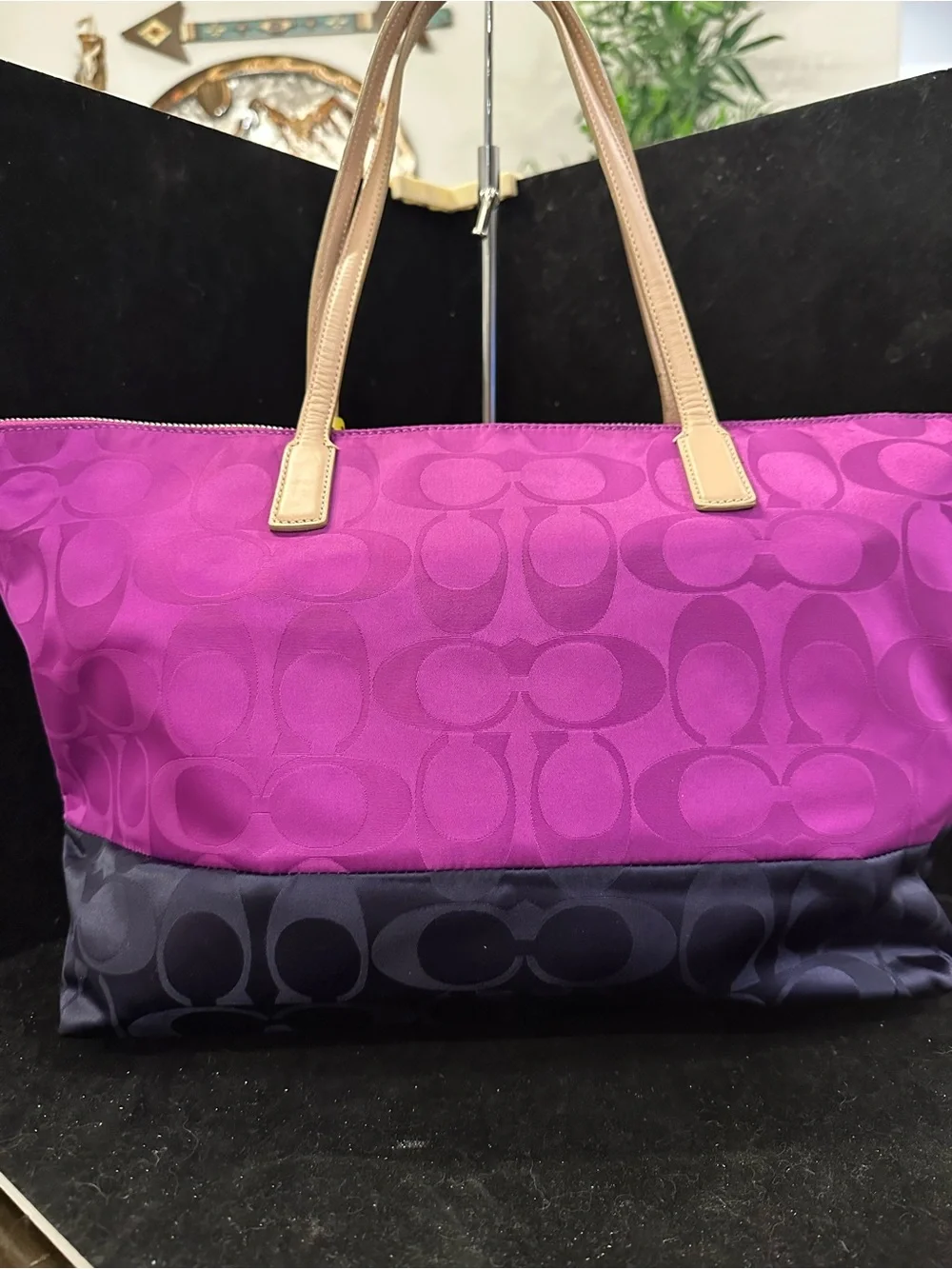 Coach #181 Legacy Weekend Signsture Colorblock Nylon East/West Tote
